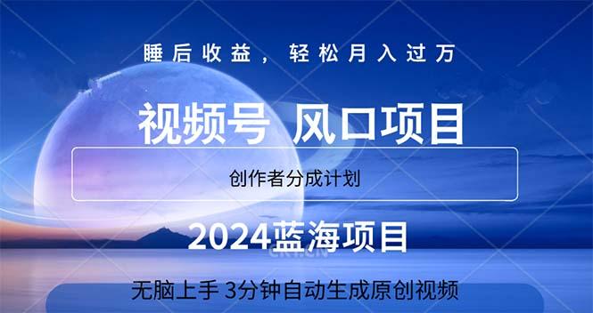 2024蓝海项目，3分钟自动生成视频，月入过万-网创源码