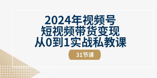2024年视频号短视频带货变现从0到1实战私教课(30节视频课)-网创源码