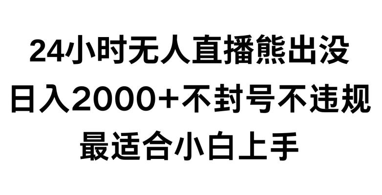 快手24小时无人直播熊出没，不封直播间，不违规，日入2000+，最适合小白上手，保姆式教学【揭秘】-网创源码