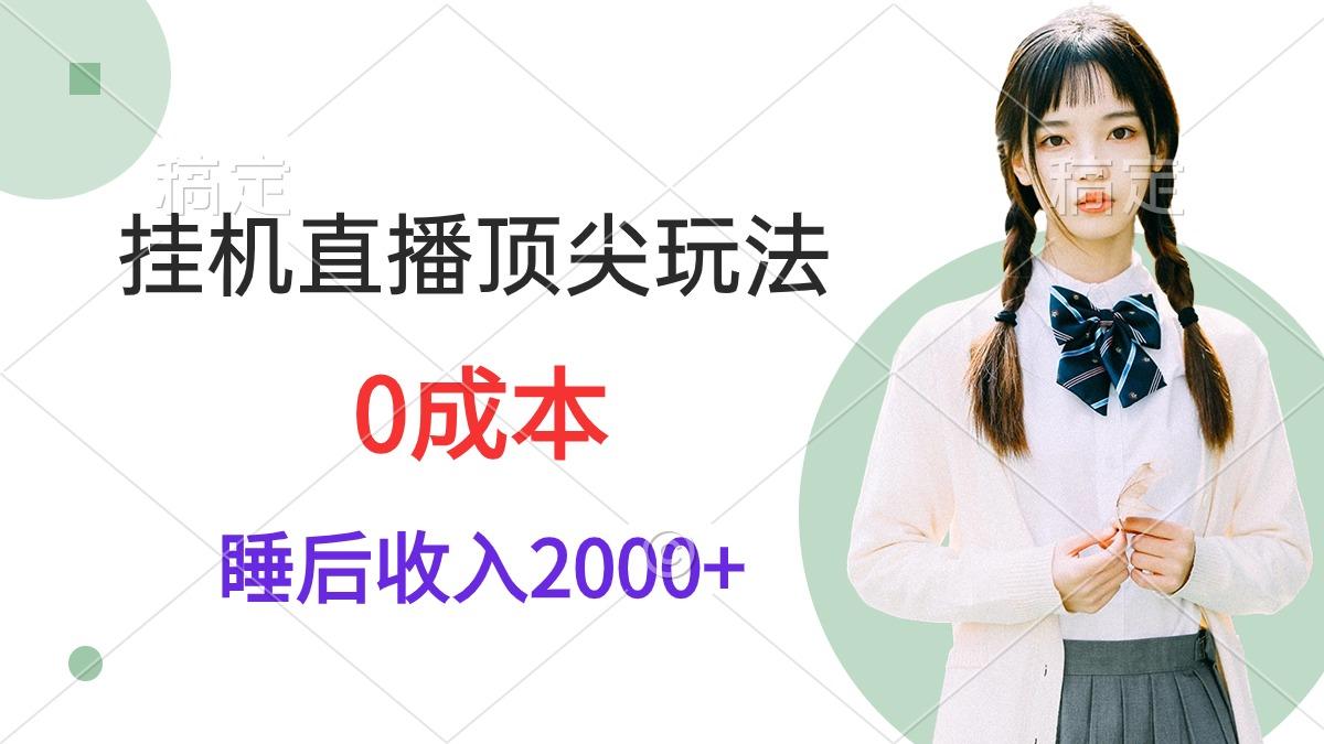 (9715期)挂机直播顶尖玩法，睡后日收入2000+、0成本，视频教学-网创源码