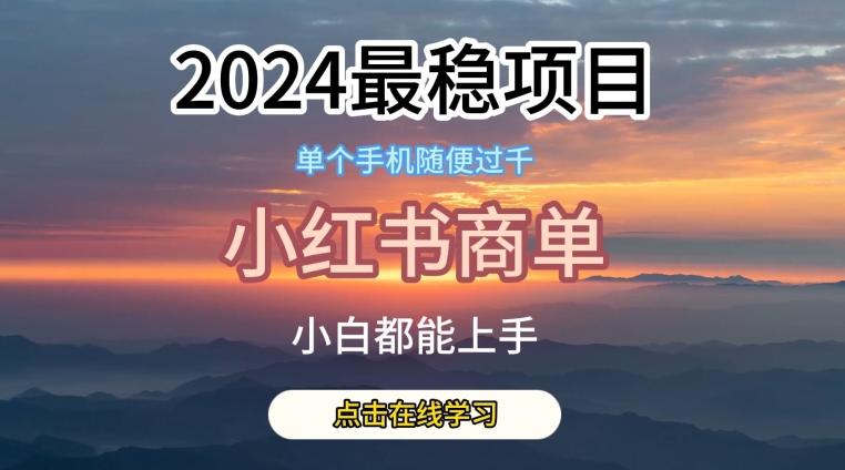 2024最稳蓝海项目，小红书商单项目，没有之一【揭秘】-网创源码