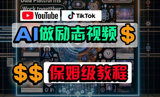 利用AI制作励志视频,在YouTube和TikTok赚钱,小白可做(附工具-网创源码