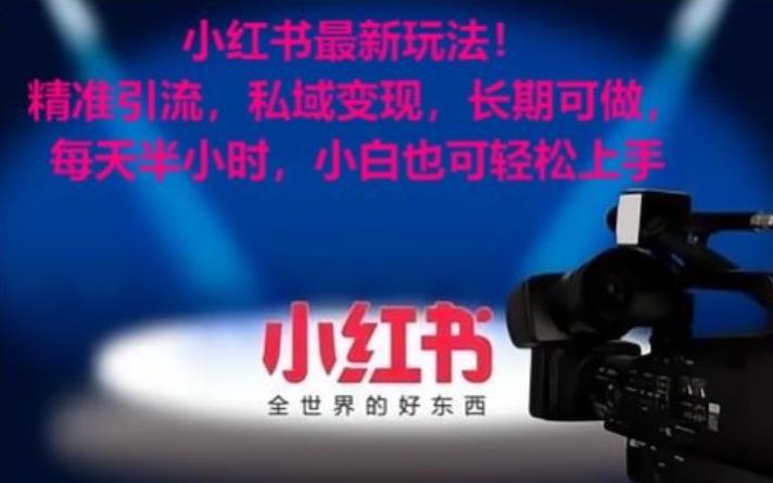 小红书最新玩法！精准引流，私域变现，长期可做，每天半小时，小白也可轻松上手【揭秘】-网创源码