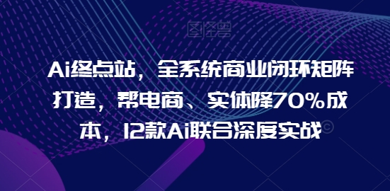 Ai终点站，全系统商业闭环矩阵打造，帮电商、实体降70%成本，12款Ai联合深度实战【0906更新】-网创源码