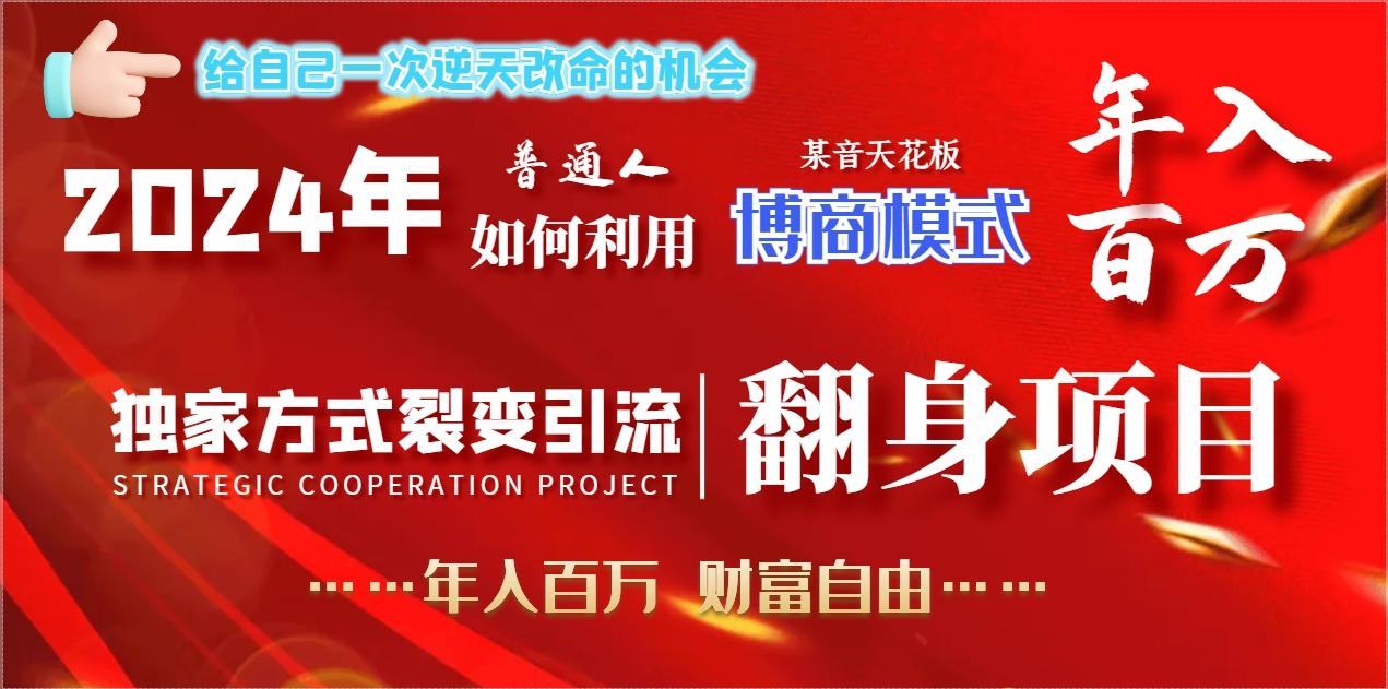 2024年普通人如何利用博商模式做翻身项目年入百万，财富自由-网创源码