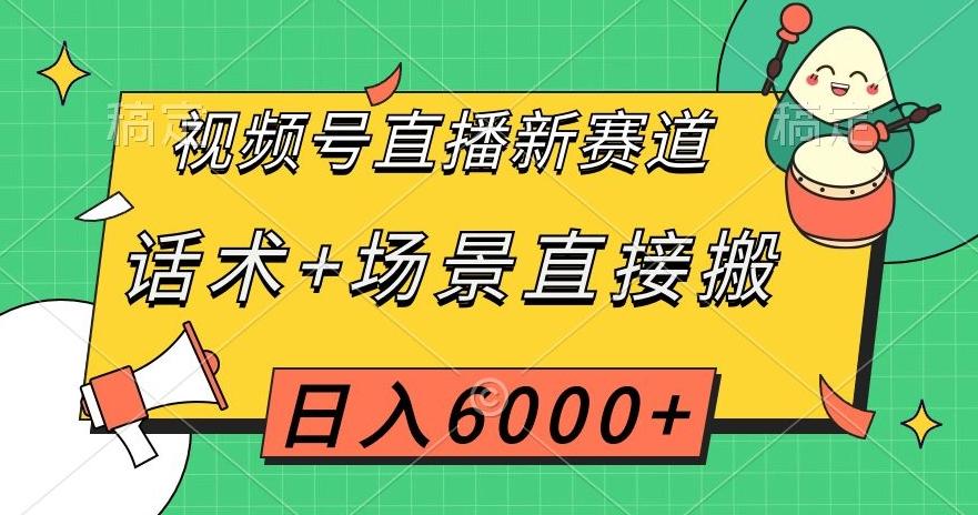 视频号直播新赛道，话术+场景直接搬，日入6000+【揭秘】-网创源码