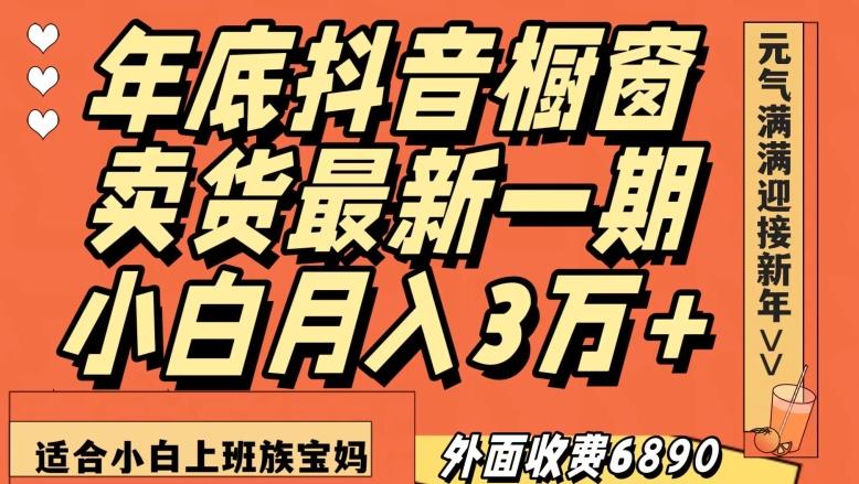 外面收费6890元年底抖音橱窗卖货最新一期，小白月入3万，适合小白上班族宝妈【揭秘】-网创源码