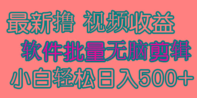 (9569期)发视频撸收益,软件无脑批量剪辑,第一天发第二天就有钱-网创源码