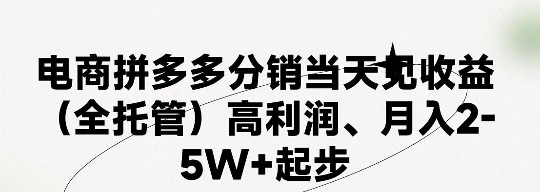 最新拼多多模式日入4K+两天销量过百单,无学费、 老运营代操作、小白福利,了解不吃亏-网创源码