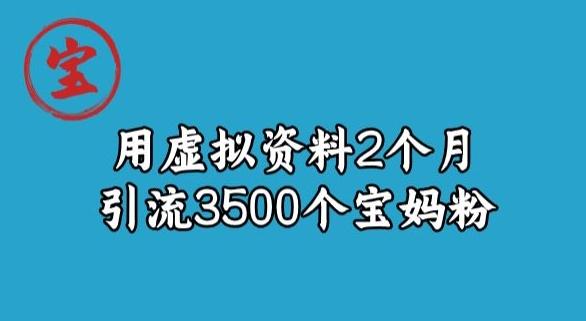 宝哥虚拟资料项目，2个月引流3500个宝妈粉-网创源码