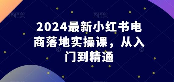 2024最新小红书电商落地实操课,从入门到精通-网创源码
