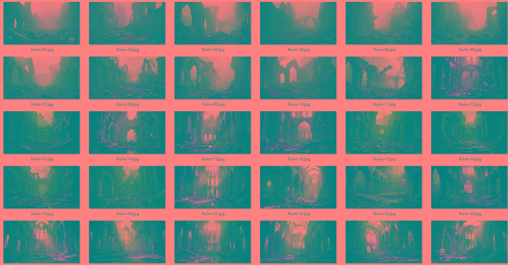 1600张科幻外星恐怖战争废墟环境背景 5K高清图片素材-网创源码