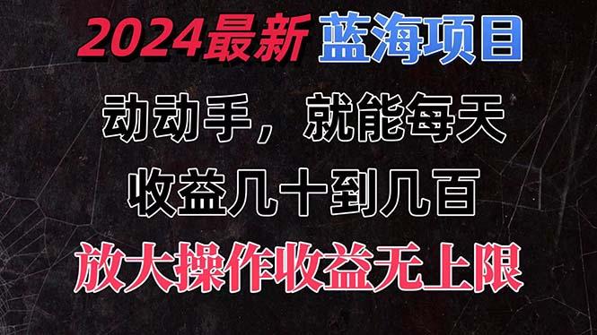有手就行的2024全新蓝海项目,每天1小时收益几十到几百,可放大操作收...-网创源码