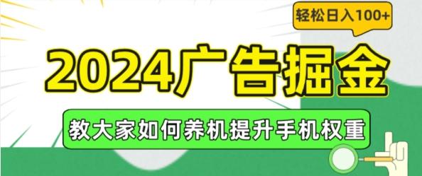 2024广告掘金，教大家如何养机提升手机权重，轻松日入100+【揭秘】-网创源码