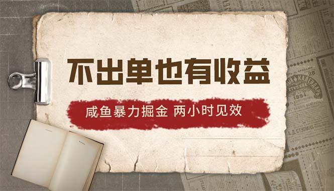 2024咸鱼暴力掘金，不出单也有收益，两小时见效，当天突破500+-网创源码