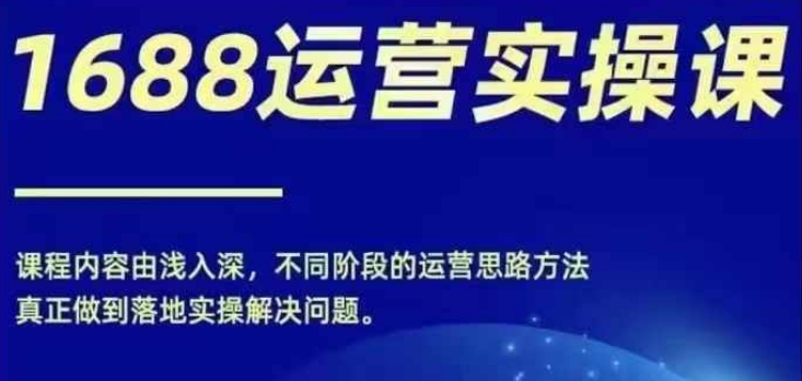 1688实操运营课，零基础学会1688实操运营，电商年入百万不是梦-网创源码