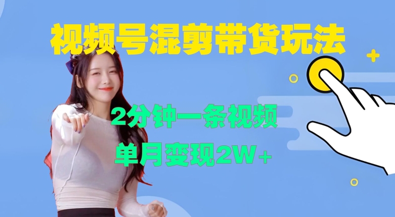 视频号混剪玩法，2分钟一条视频，单月变现2W+【揭秘】-网创源码