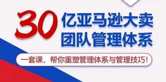 30亿亚马逊大卖团队管理体系，一套课，帮你重塑管理体系与管理技巧-网创源码