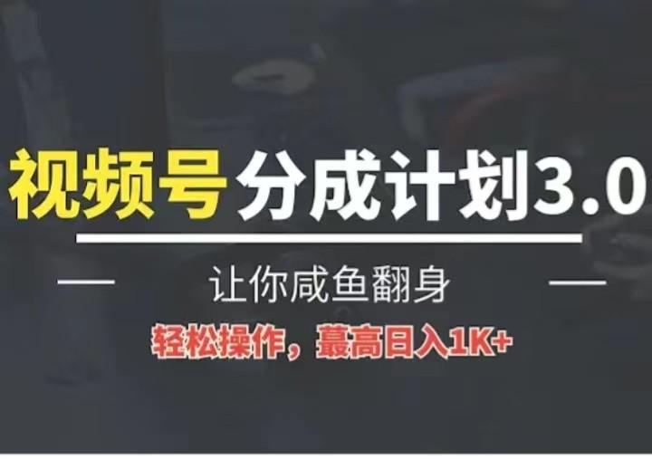 24年视频号冷门蓝海赛道，操作简单，单号收益可达四位数-网创源码