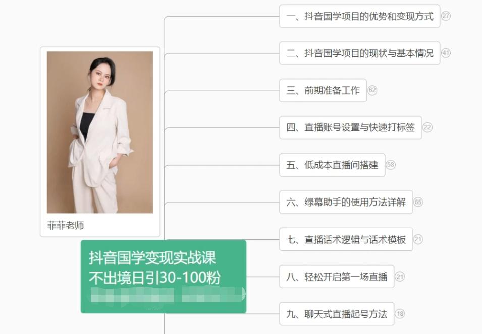 抖音国学变现项目：不出境日引30-100粉实战课程-网创源码