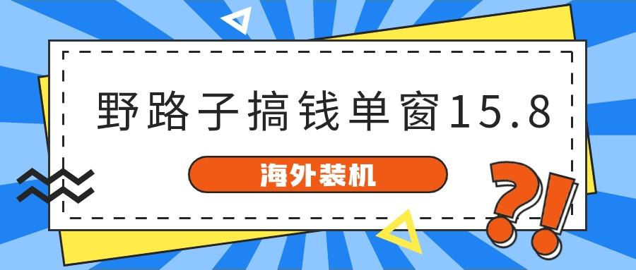 海外装机,野路子搞钱,单窗口15.8,亲测已变现10000+-网创源码