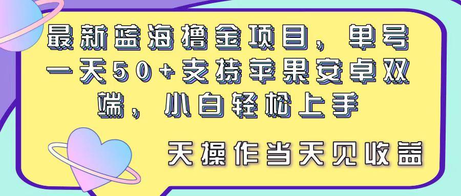 最新蓝海撸金项目，单号一天50+， 支持苹果安卓双端，小白轻松上手 当...-网创源码