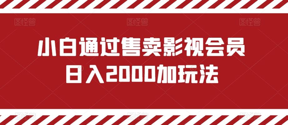 小白通过售卖影视会员日入2000加玩法-网创源码