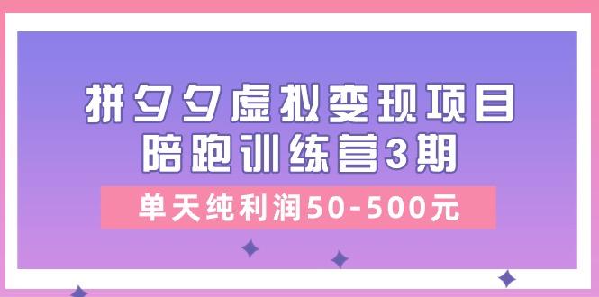 某收费培训《拼夕夕虚拟变现项目陪跑训练营3期》单天纯利润50-500元-网创源码