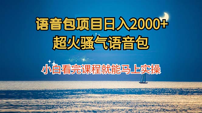 语音包项目 日入2000+ 超火骚气语音包小白看完课程就能马上实操-网创源码