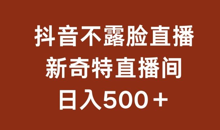 不露脸挂机直播，新奇特直播间，日入500+【揭秘】-网创源码