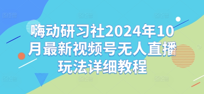 嗨动研习社2024年10月最新视频号无人直播玩法详细教程-网创源码