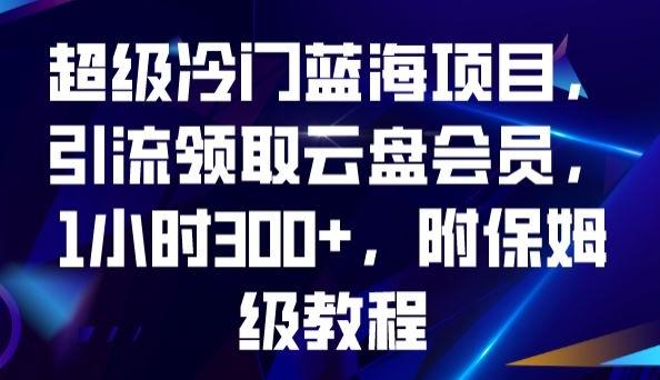 超级冷门蓝海项目,引流领取云盘会员,1小时300+,附保姆级教程-网创源码
