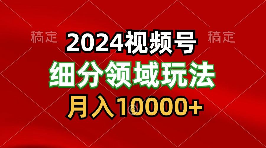 2024视频号分成计划细分领域玩法,每天5分钟,月入1W+-网创源码