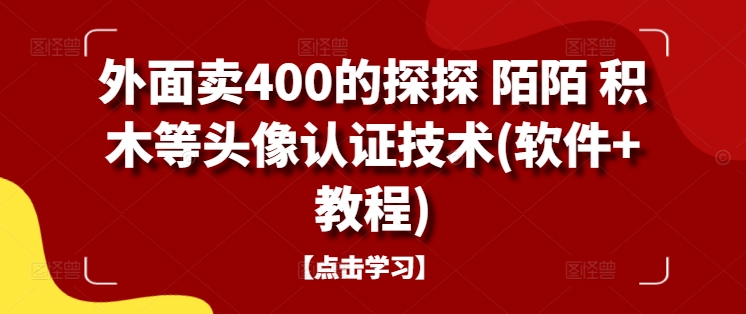 外面卖400的探探 陌陌 积木等头像认证技术(软件+教程)-网创源码