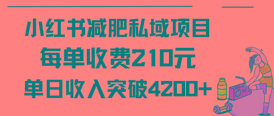 (9466期)小红书减肥私域项目每单收费210元单日成交20单,最高日入4200+-网创源码