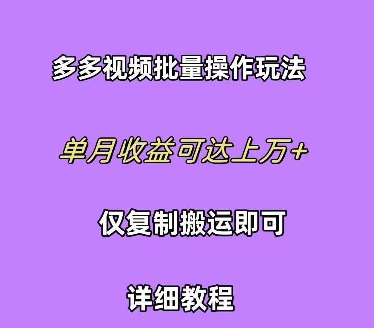 (10029期)拼多多视频带货快速过爆款选品教程 每天轻轻松松赚取三位数佣金 小白必…-网创源码