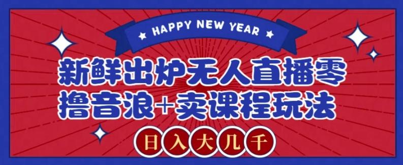 2024最新无人直播零撸音浪+卖课程玩法，日入大几千不是梦【揭秘】-网创源码