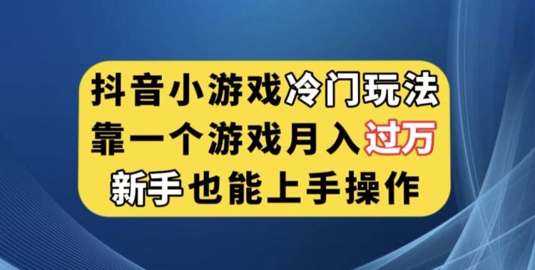 抖音小游戏冷门玩法，靠一个游戏月入过万，新手也能轻松上手【揭秘】-网创源码