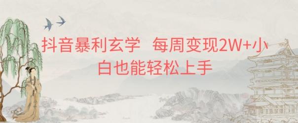 抖音暴利玄学，每周变现2W+小白也能轻松上手-网创源码