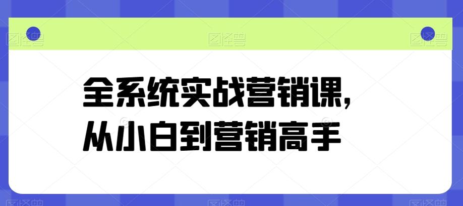全系统实战营销课，从小白到营销高手-网创源码