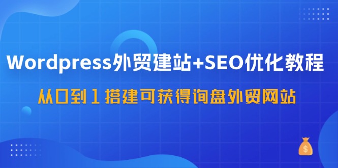 WordPress外贸建站+SEO优化教程，从0到1搭建可获得询盘外贸网站(57节课)-网创源码