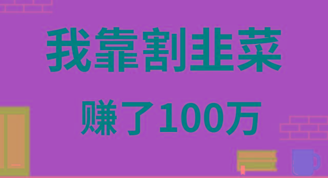 我靠割韭菜赚了 100 万-网创源码