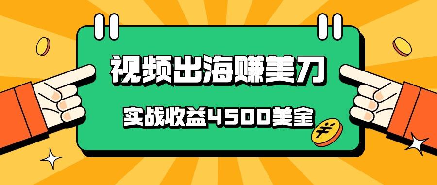 国内爆款视频出海赚美刀,实战收益4500美金,批量无脑搬运,无需经验直接上手-网创源码