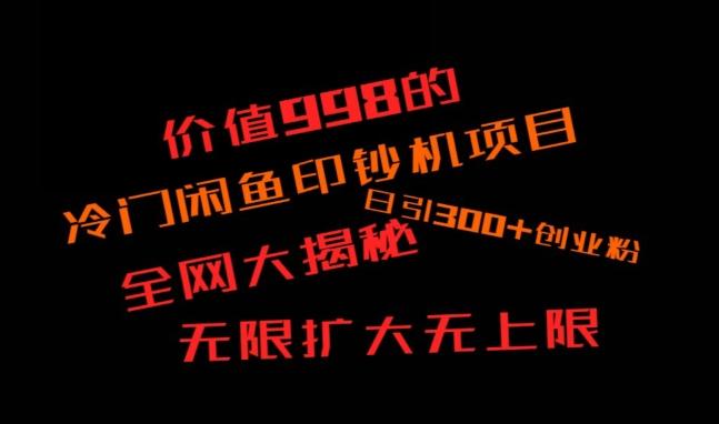 闲鱼流量印钞机项目大揭秘，日引300+创业粉，保姆级实操教程-网创源码
