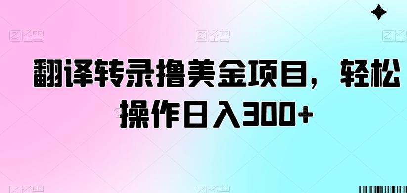 翻译转录撸美金项目,轻松操作日入300+【揭秘】-网创源码