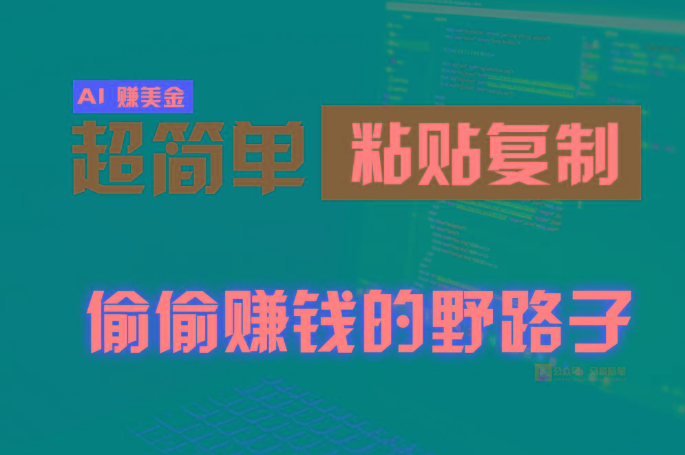偷偷赚钱野路子,0成本海外淘金,无脑粘贴复制,稳定且超简单,适合副业兼职-网创源码