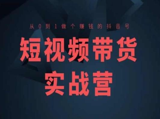 短视频带货实战营(高阶课)，从0到1做个赚钱的抖音号-网创源码