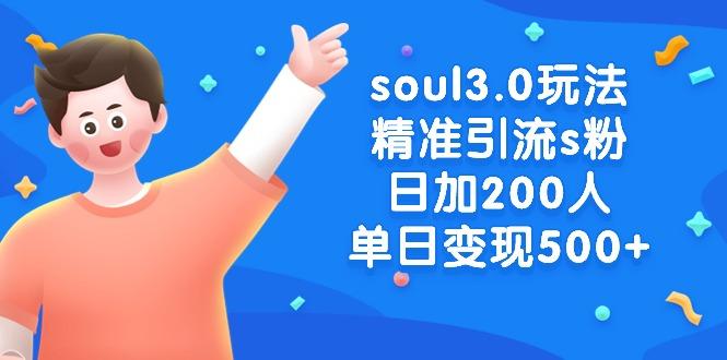 soul3.0玩法精准引流s粉，日加200人单日变现500+-网创源码
