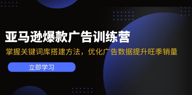 亚马逊爆款广告训练营:掌握关键词库搭建方法,优化广告数据提升旺季销量-网创源码