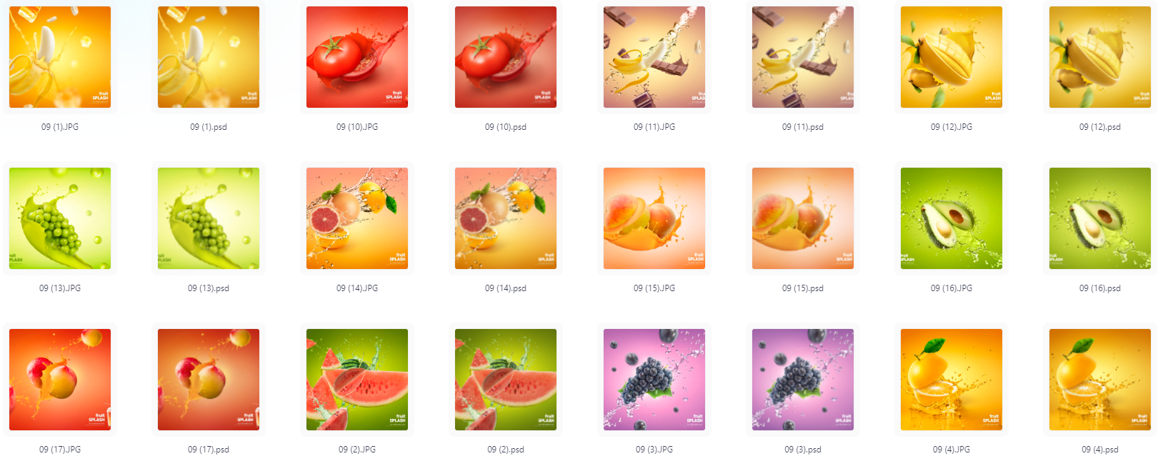 餐饮水果PS模版设计素材17款-网创源码